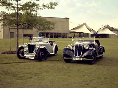 Pozvánka na výstavu automobilů a motocyklů první republiky